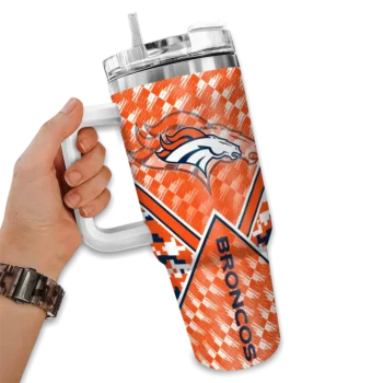 custom denver broncos chevron angle orange curved tumbler fashion forward.webp