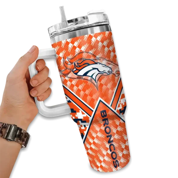custom denver broncos chevron angle orange curved tumbler fashion forward.webp