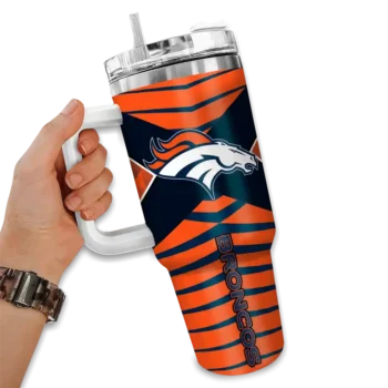 custom denver broncos chevron layers orange curved tumbler fashion forward.webp
