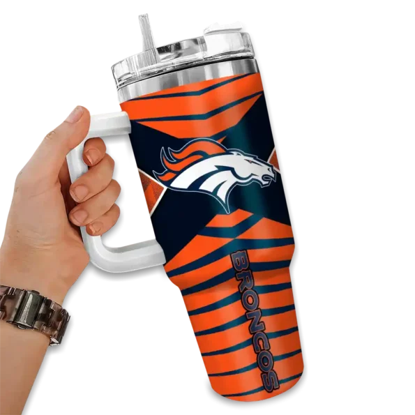 custom denver broncos chevron layers orange curved tumbler fashion forward.webp