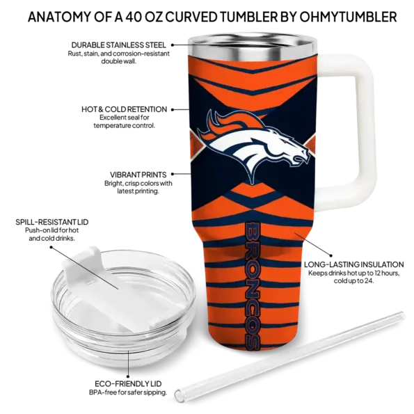custom denver broncos chevron layers orange curved tumbler new arrival.webp