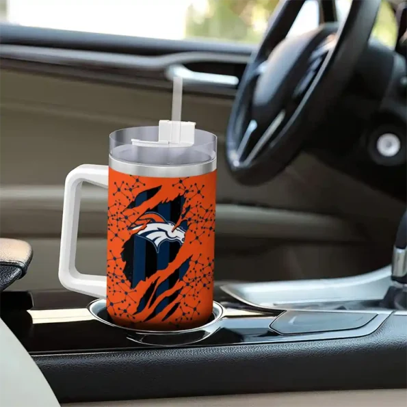 custom denver broncos claw cut orange black curved tumbler trendy.webp