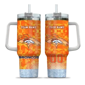 custom denver broncos geometric prism orange curved tumbler best selling.webp