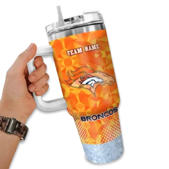 custom denver broncos geometric prism orange curved tumbler fashion forward.webp