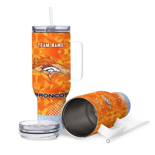 custom denver broncos geometric prism orange curved tumbler high quality.webp