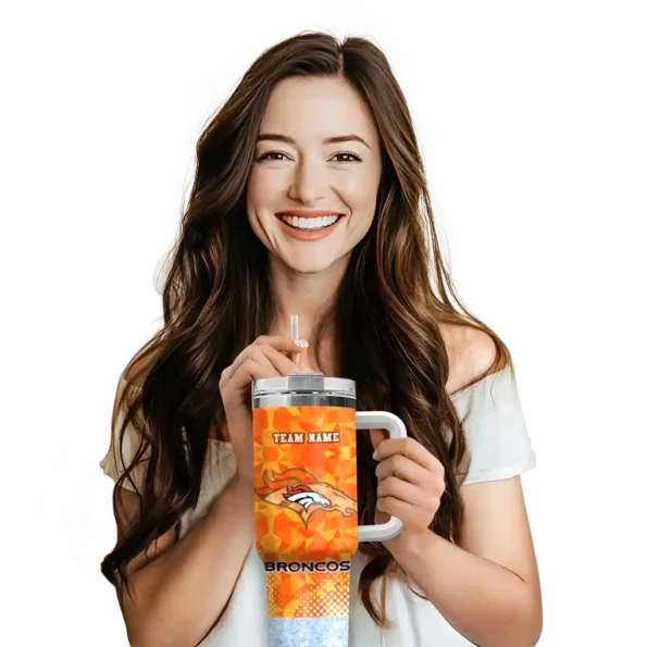 custom denver broncos geometric prism orange curved tumbler premium grade.webp
