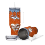 custom denver broncos heart helmet motif orange curved tumbler best selling.webp