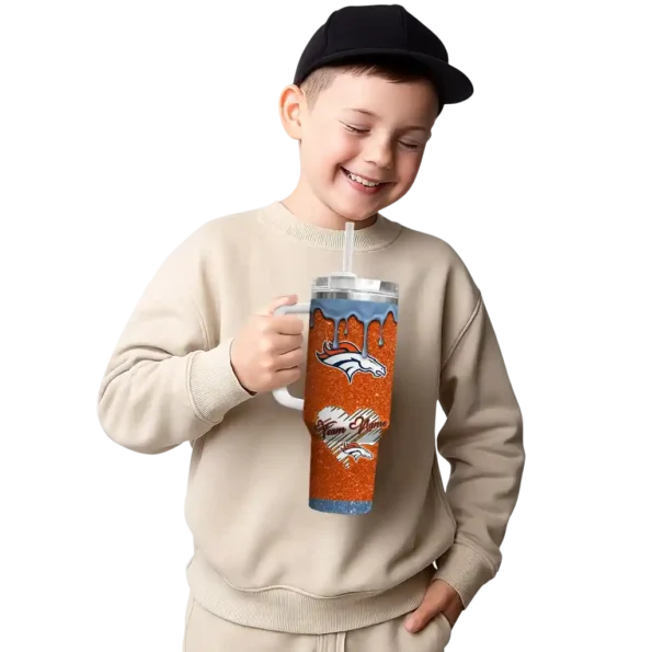 custom denver broncos heart helmet motif orange curved tumbler latest model.webp