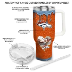 custom denver broncos heart helmet motif orange curved tumbler best selling.webp