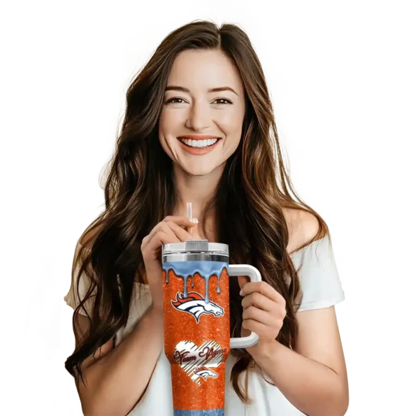 custom denver broncos heart helmet motif orange curved tumbler premium grade.webp