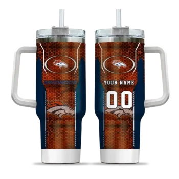 custom denver broncos hexagon armor orange curved tumbler best selling.webp