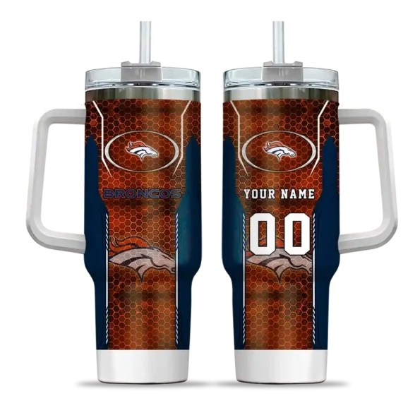 custom denver broncos hexagon armor orange curved tumbler best selling.webp