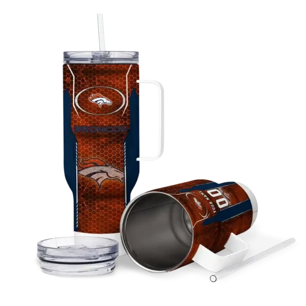 custom denver broncos hexagon armor orange curved tumbler high quality.webp