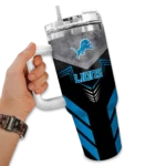 custom detroit lions arrow armor blue black curved tumbler best selling.webp