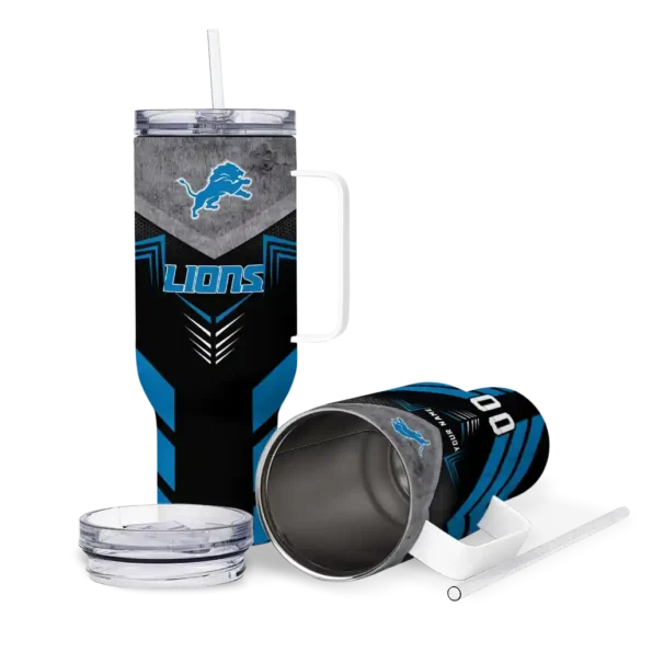 custom detroit lions arrow armor blue black curved tumbler high quality.webp