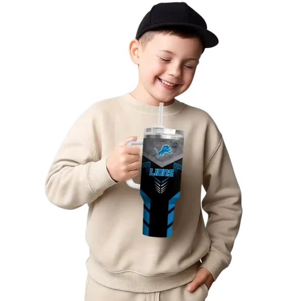 custom detroit lions arrow armor blue black curved tumbler latest model.webp