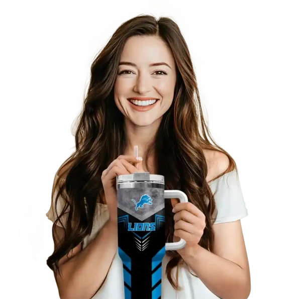 custom detroit lions arrow armor blue black curved tumbler premium grade.webp