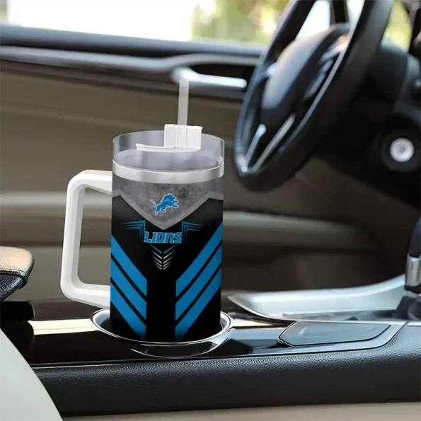 custom detroit lions arrow armor blue black curved tumbler trendy.webp