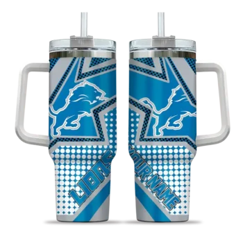 custom detroit lions arrow burst blue curved tumbler best selling.webp