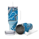 custom detroit lions arrow burst blue curved tumbler best selling.webp