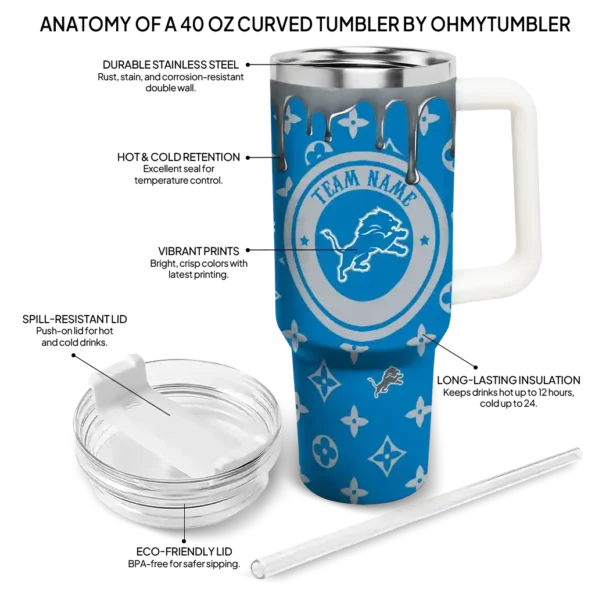 custom detroit lions bullseye drips blue curved tumbler new arrival.webp