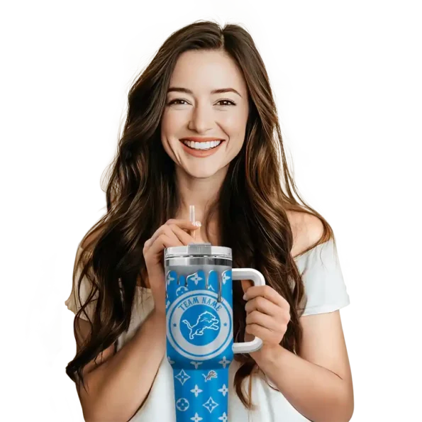 custom detroit lions bullseye drips blue curved tumbler premium grade.webp