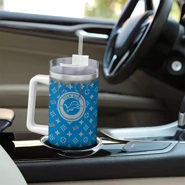 custom detroit lions bullseye drips blue curved tumbler trendy.webp