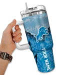 custom detroit lions chevron stripe blue curved tumbler best selling.webp