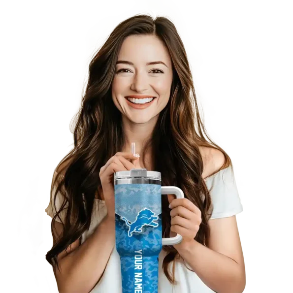 custom detroit lions chevron stripe blue curved tumbler premium grade.webp