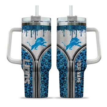 custom detroit lions leopard zipper blue curved tumbler best selling.webp