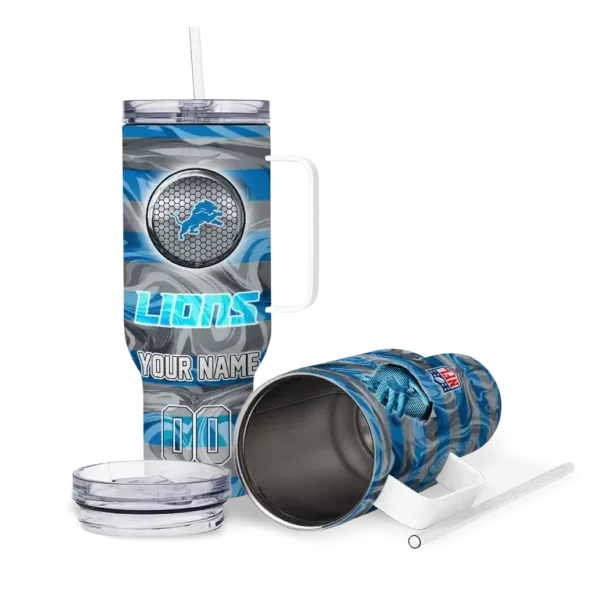 custom detroit lions marbled stripes blue curved tumbler high quality.webp