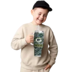 custom green bay packers bold diamonds green curved tumbler best selling.webp
