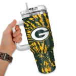 custom green bay packers burst swirl green curved tumbler best selling.webp