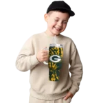custom green bay packers burst swirl green curved tumbler best selling.webp