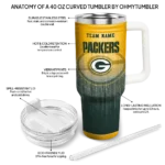 custom green bay packers gradient dots green curved tumbler best selling.webp