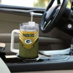 custom green bay packers hex texture green curved tumbler best selling.webp