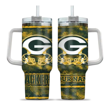 custom green bay packers honey streaks green curved tumbler best selling.webp