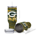 custom green bay packers honey streaks green curved tumbler best selling.webp