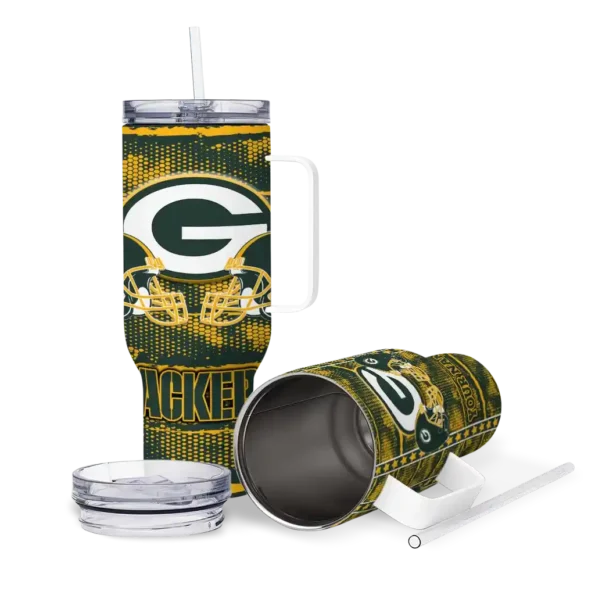 custom green bay packers honey streaks green curved tumbler high quality.webp