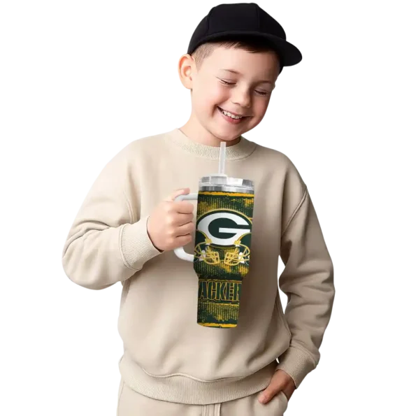 custom green bay packers honey streaks green curved tumbler latest model.webp