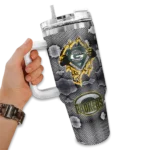 custom green bay packers superman shield green gray curved tumbler best selling.webp