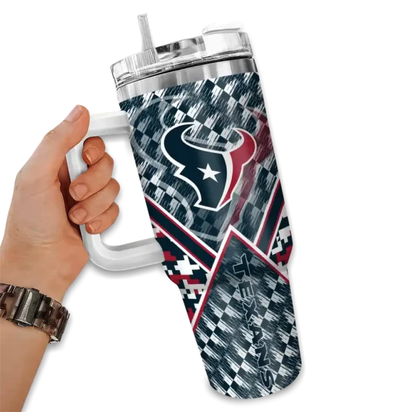 custom houston texans chevron angle blue curved tumbler fashion forward.webp