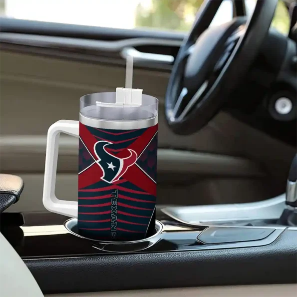 custom houston texans chevron layers blue curved tumbler trendy.webp