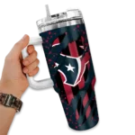 custom houston texans claw cut blue black curved tumbler best selling.webp
