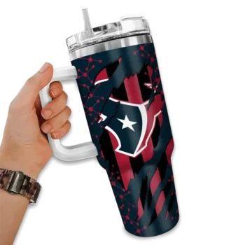 custom houston texans claw cut blue black curved tumbler fashion forward.webp