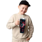 custom houston texans claw cut blue black curved tumbler best selling.webp