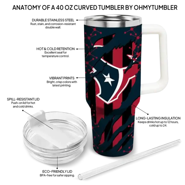 custom houston texans claw cut blue black curved tumbler new arrival.webp