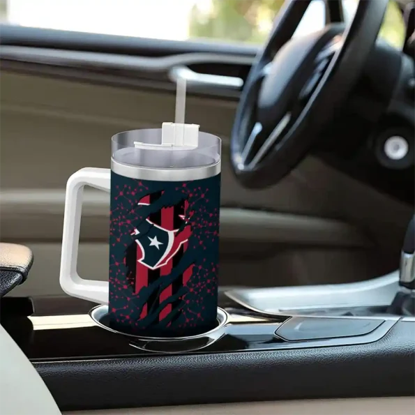 custom houston texans claw cut blue black curved tumbler trendy.webp