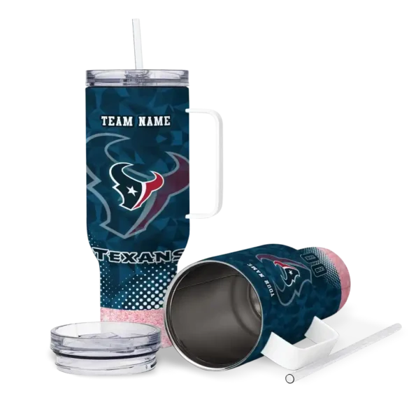 custom houston texans geometric prism blue curved tumbler high quality.webp