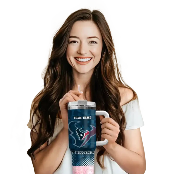 custom houston texans geometric prism blue curved tumbler premium grade.webp